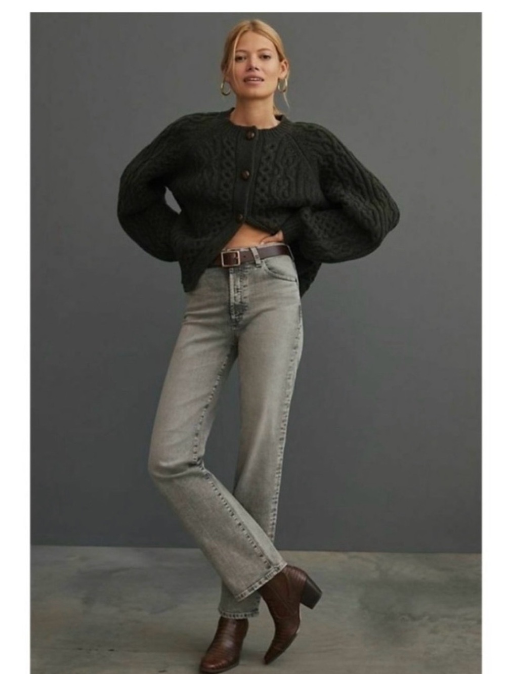 Adriano Goldschmied Alexxis High-Rise Vintage Straight Leg Jeans Light Gray 27R